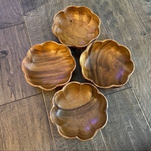 Vintage monkey pod salad bowls 4